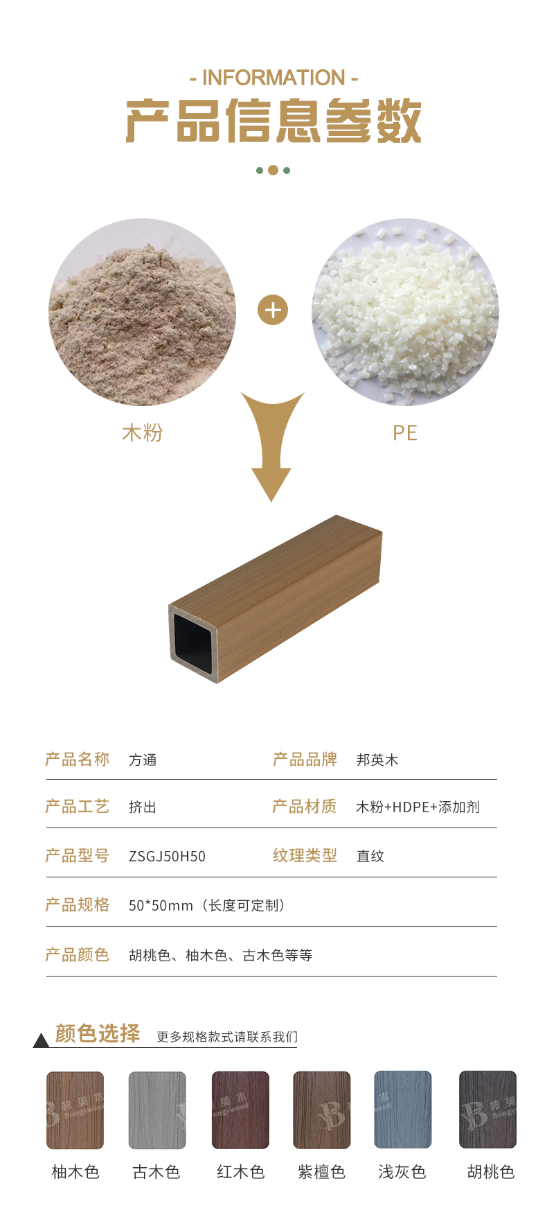 塑木方通格栅木塑吊顶立柱隔断玄关造型装饰廊架 - 木塑方通 - 4