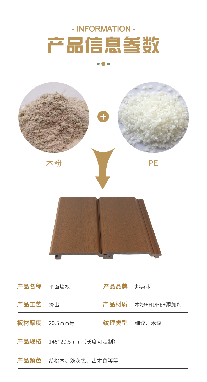 户外装饰塑木外墙挂板防腐耐用木塑共挤墙板景观工程户外装修板材 - 木塑墙板 - 4