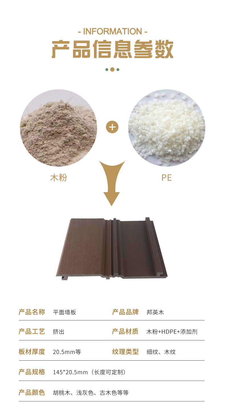 防潮防腐共挤平面墙板HDPE木塑墙板 户外环保护墙装饰板 - 木塑墙板 - 4