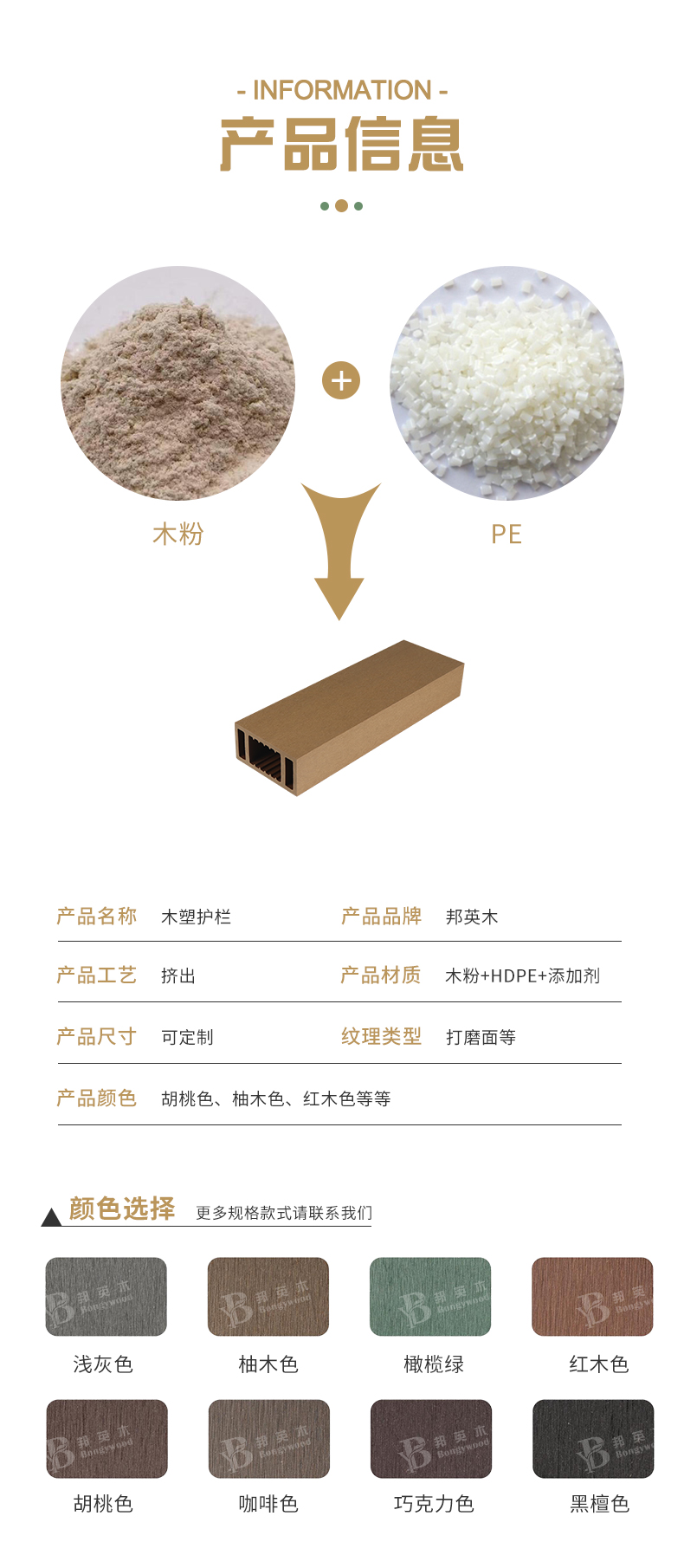 防腐防潮景观工程木塑园艺护栏户外花园河边防潮防护栏杆 - 木塑围栏和护栏 - 3